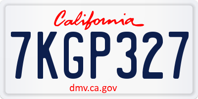 CA license plate 7KGP327