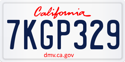 CA license plate 7KGP329