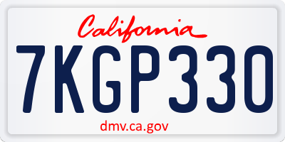 CA license plate 7KGP330
