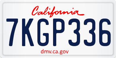 CA license plate 7KGP336