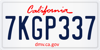 CA license plate 7KGP337