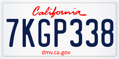 CA license plate 7KGP338