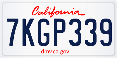 CA license plate 7KGP339