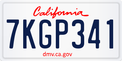 CA license plate 7KGP341