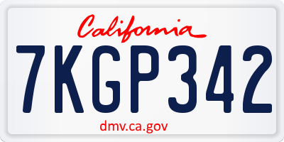 CA license plate 7KGP342