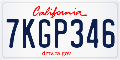 CA license plate 7KGP346