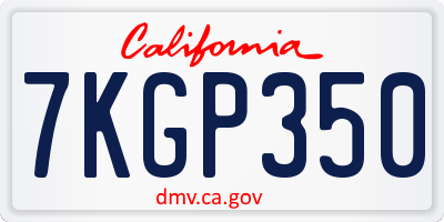 CA license plate 7KGP350