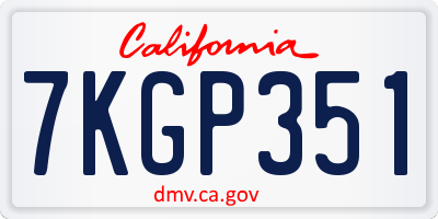 CA license plate 7KGP351