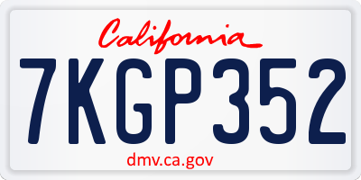 CA license plate 7KGP352