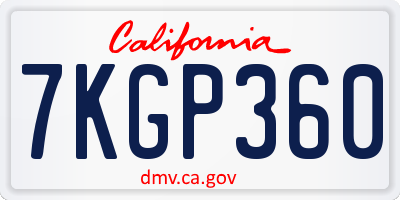 CA license plate 7KGP360