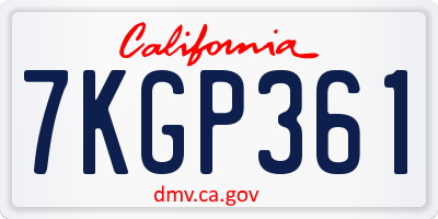 CA license plate 7KGP361