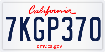 CA license plate 7KGP370