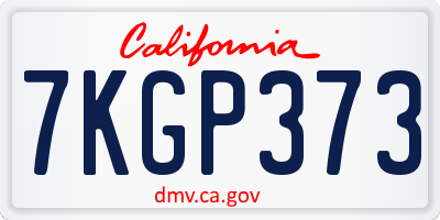 CA license plate 7KGP373