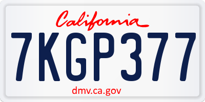 CA license plate 7KGP377