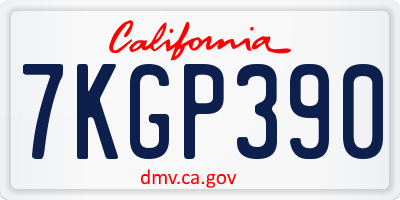 CA license plate 7KGP390