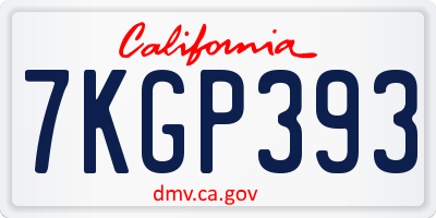 CA license plate 7KGP393
