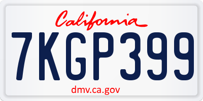 CA license plate 7KGP399