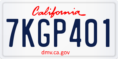 CA license plate 7KGP401