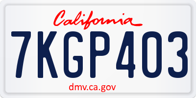 CA license plate 7KGP403