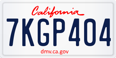 CA license plate 7KGP404