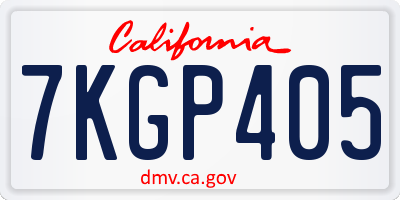CA license plate 7KGP405