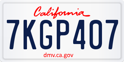 CA license plate 7KGP407
