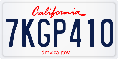 CA license plate 7KGP410