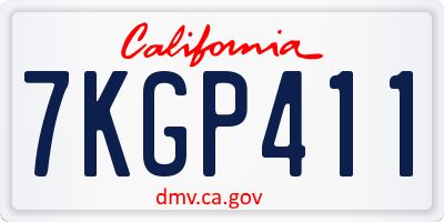 CA license plate 7KGP411