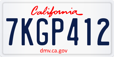 CA license plate 7KGP412