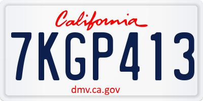 CA license plate 7KGP413
