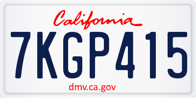 CA license plate 7KGP415