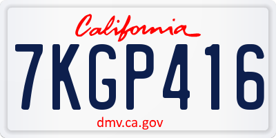 CA license plate 7KGP416