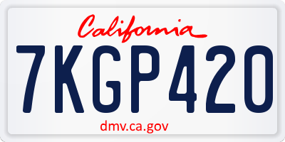 CA license plate 7KGP420