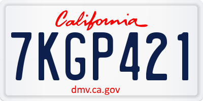 CA license plate 7KGP421