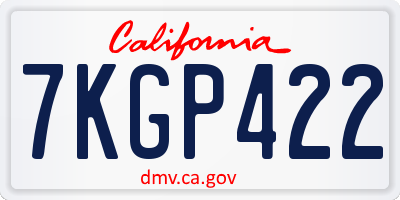 CA license plate 7KGP422