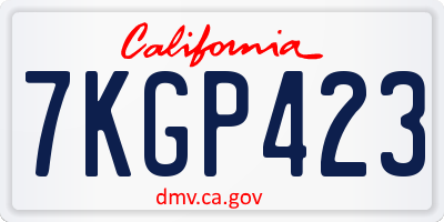 CA license plate 7KGP423