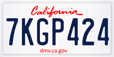 CA license plate 7KGP424