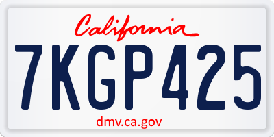 CA license plate 7KGP425