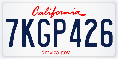 CA license plate 7KGP426