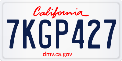 CA license plate 7KGP427