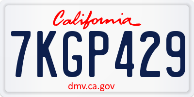 CA license plate 7KGP429