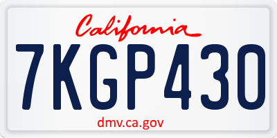 CA license plate 7KGP430