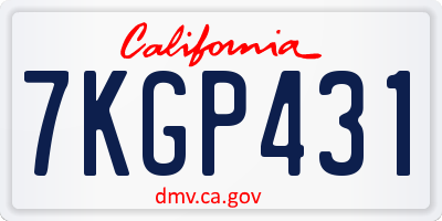 CA license plate 7KGP431