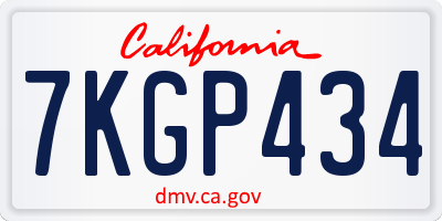 CA license plate 7KGP434