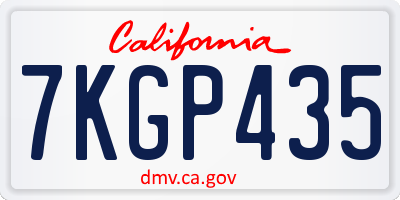 CA license plate 7KGP435