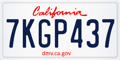 CA license plate 7KGP437