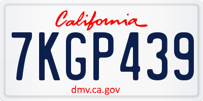 CA license plate 7KGP439