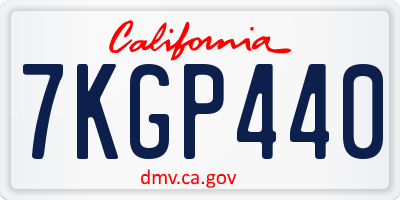 CA license plate 7KGP440