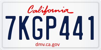 CA license plate 7KGP441