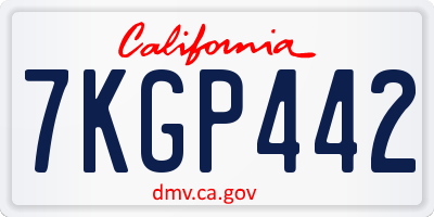 CA license plate 7KGP442